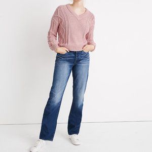 Madewell Augustus Cableknit V-Neck Sweater